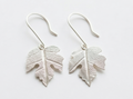 Silver Grape Vine Leaf Earrings