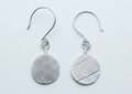 Silver Leaf Vein Drop Earrings