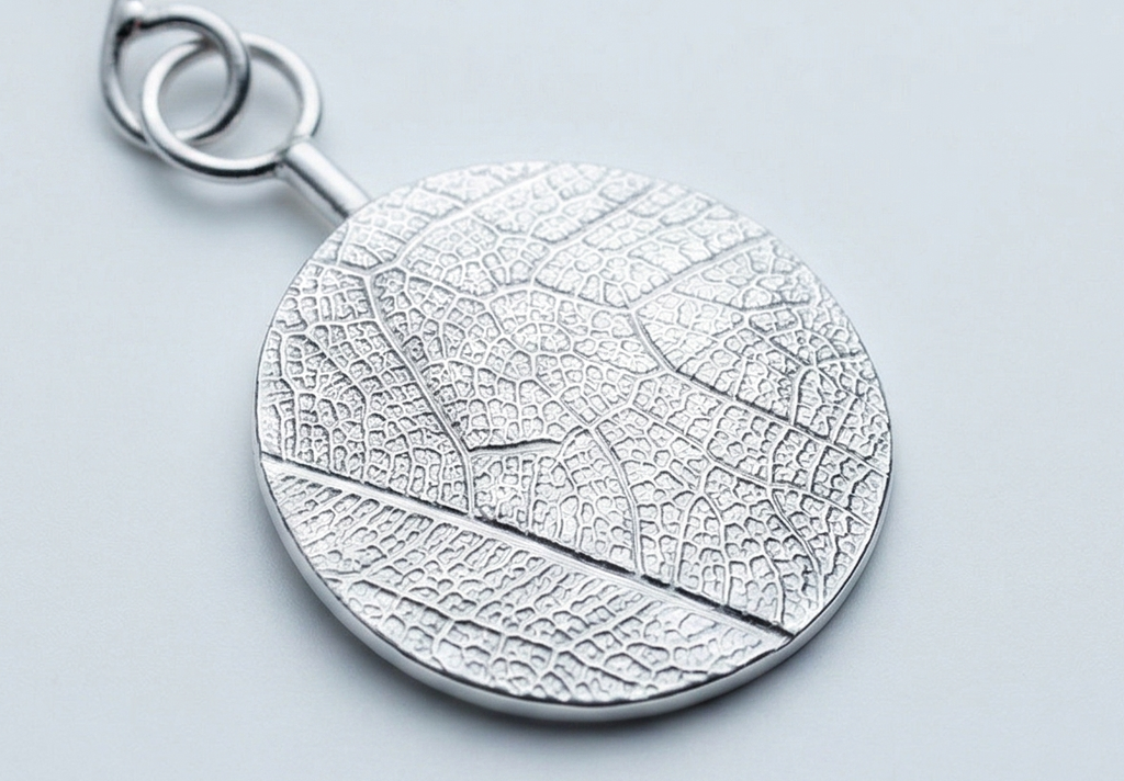 Silver Leaf Vein Drop Earrings