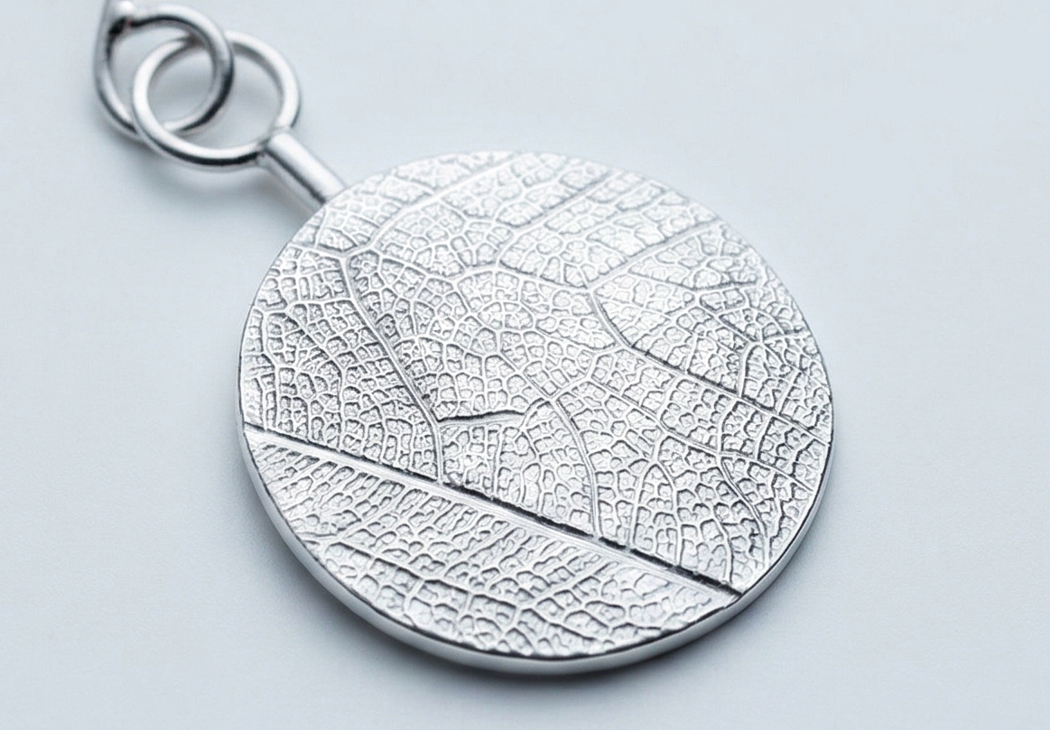 Silver Leaf Vein Drop Earrings